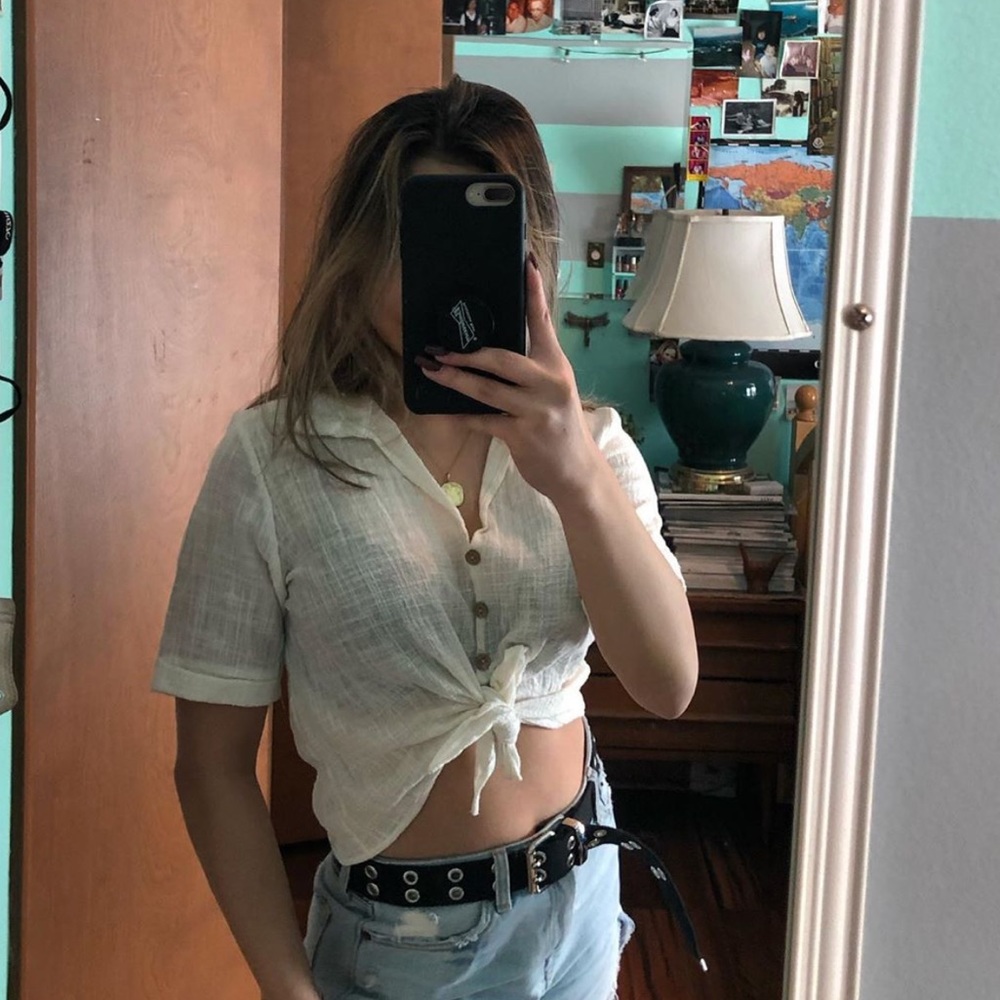Tie button up T-shirt!